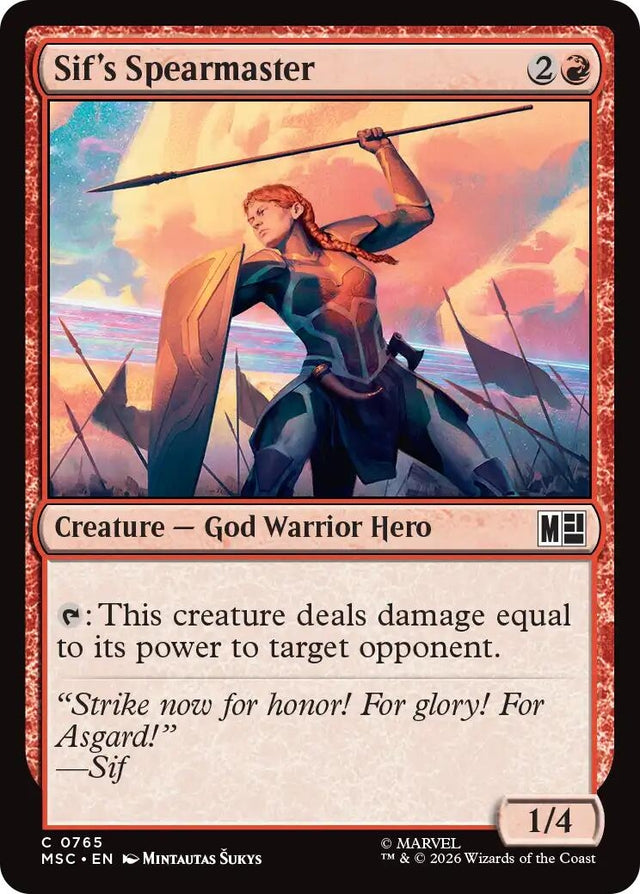 Image for Sif's Spearmaster (765) (Foil) (Commander: Marvel Super Heroes) (MSC) - Magic: The Gathering