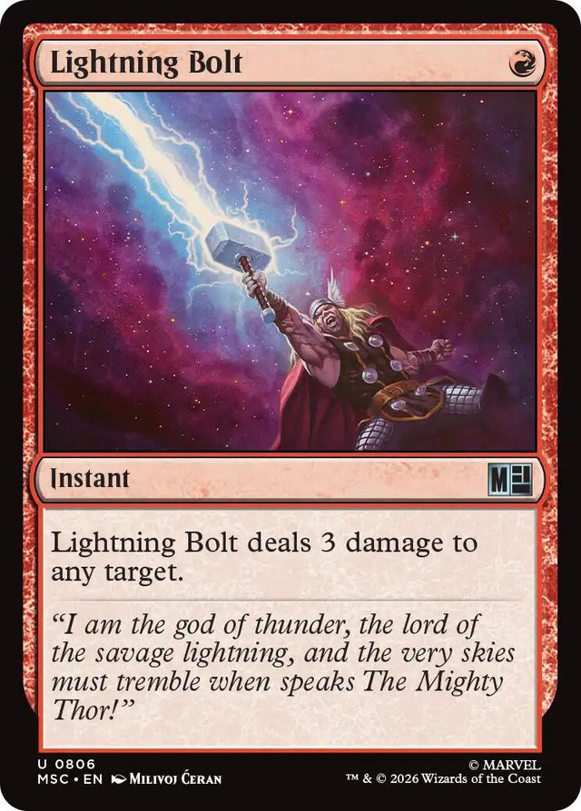 Image for Lightning Bolt (806) (Commander: Marvel Super Heroes) (MSC) - Magic: The Gathering