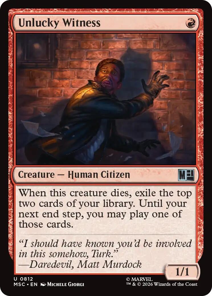 Image for Unlucky Witness (812) (Commander: Marvel Super Heroes) (MSC) - Magic: The Gathering