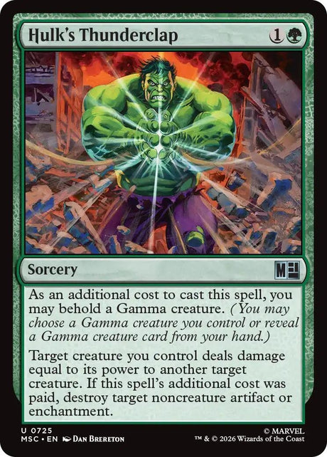 Image for Hulk's Thunderclap (725) (Commander: Marvel Super Heroes) (MSC) - Magic: The Gathering