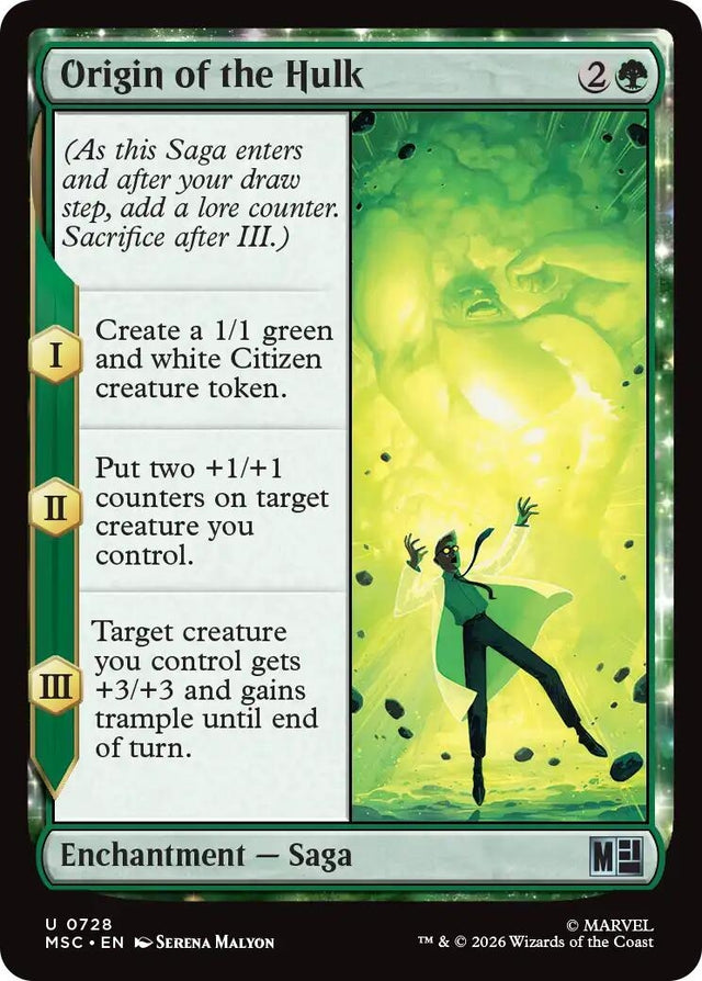 Image for Origin of the Hulk (728) (Commander: Marvel Super Heroes) (MSC) - Magic: The Gathering