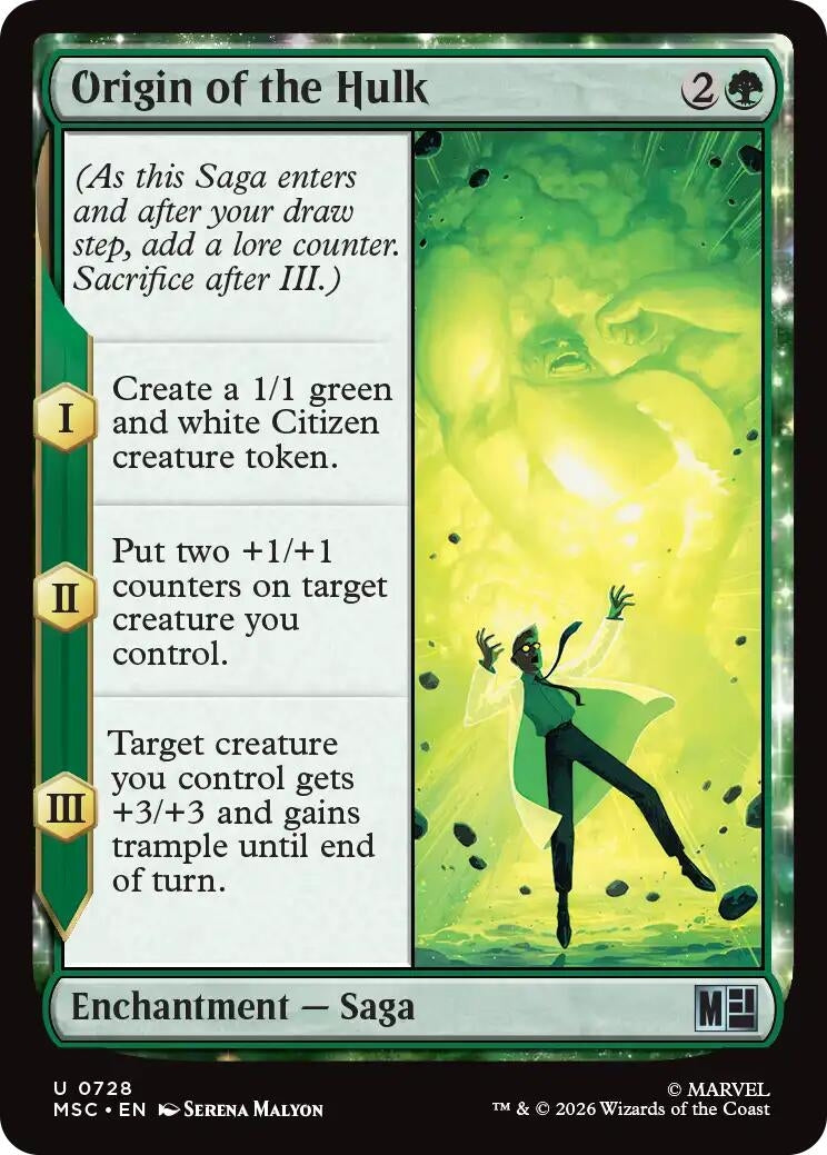 Image for Origin of the Hulk (728) (Foil) (Commander: Marvel Super Heroes) (MSC) - Magic: The Gathering