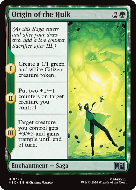 Image for Origin of the Hulk (728) (Foil) (Commander: Marvel Super Heroes) (MSC) - Magic: The Gathering