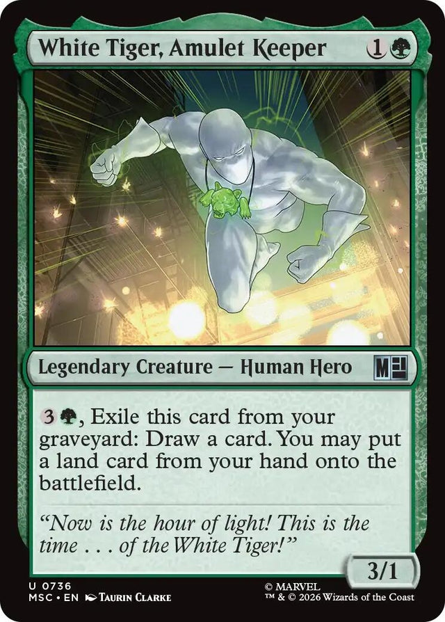 Image for White Tiger, Amulet Keeper (736) (Foil) (Commander: Marvel Super Heroes) (MSC) - Magic: The Gathering