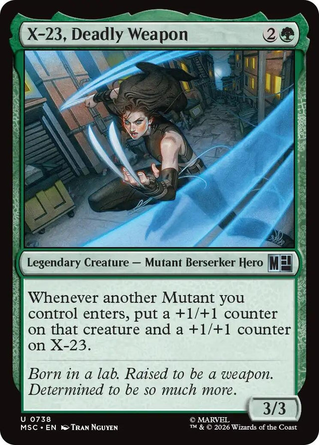 Image for X-23, Deadly Weapon (738) (Foil) (Commander: Marvel Super Heroes) (MSC) - Magic: The Gathering