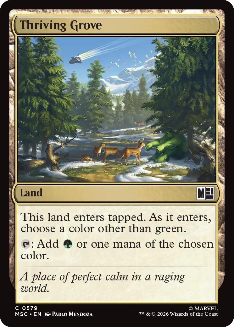 Image for Thriving Grove (579) (Foil) (Commander: Marvel Super Heroes) (MSC) - Magic: The Gathering