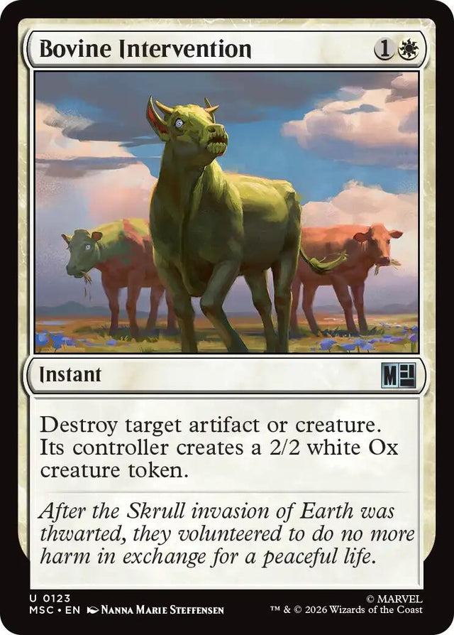 Image for Bovine Intervention (123) (Commander: Marvel Super Heroes) (MSC) - Magic: The Gathering