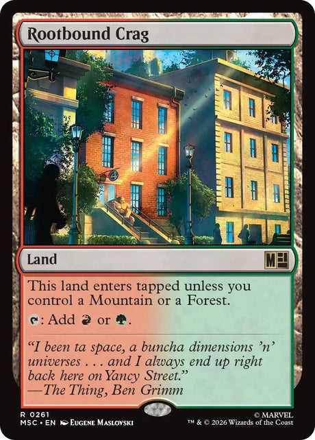 Image for Rootbound Crag (Surge Foil) (261) (Foil) (Commander: Marvel Super Heroes) (MSC) - Magic: The Gathering