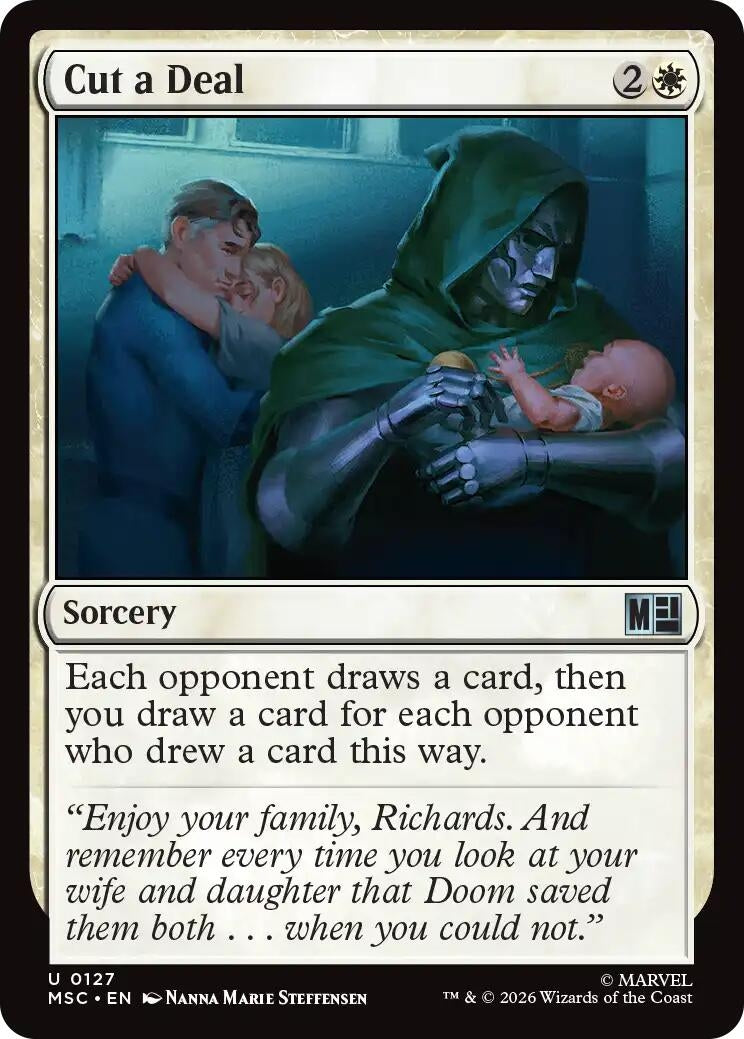 Image for Cut a Deal (Surge Foil) (127) (Foil) (Commander: Marvel Super Heroes) (MSC) - Magic: The Gathering