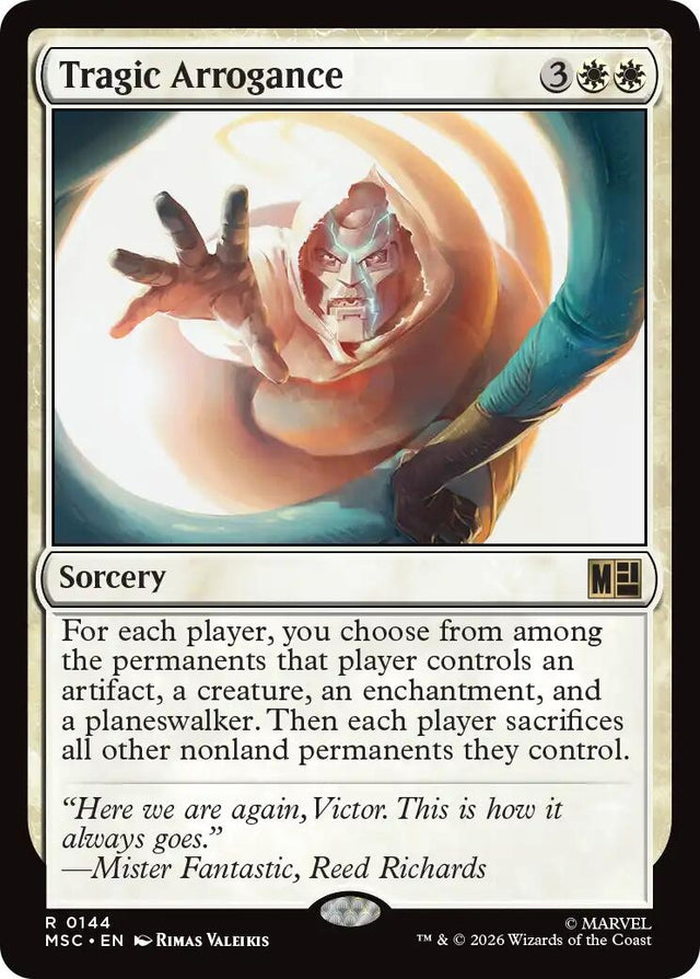 Image for Tragic Arrogance (Surge Foil) (144) (Foil) (Commander: Marvel Super Heroes) (MSC) - Magic: The Gathering