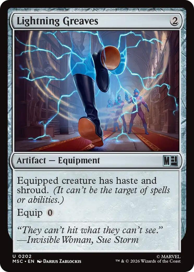 Image for Lightning Greaves (Surge Foil) (202) (Foil) (Commander: Marvel Super Heroes) (MSC) - Magic: The Gathering
