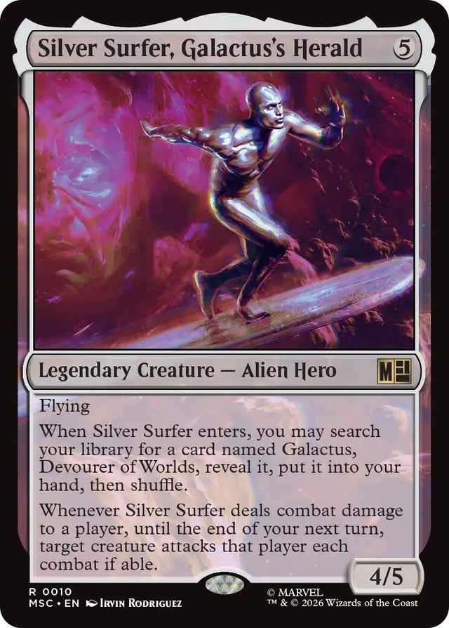 Image for Silver Surfer, Galactus's Herald (10) (Commander: Marvel Super Heroes) (MSC) - Magic: The Gathering