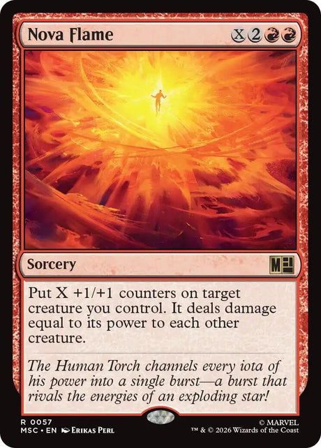 Image for Nova Flame (Surge Foil) (57) (Foil) (Commander: Marvel Super Heroes) (MSC) - Magic: The Gathering