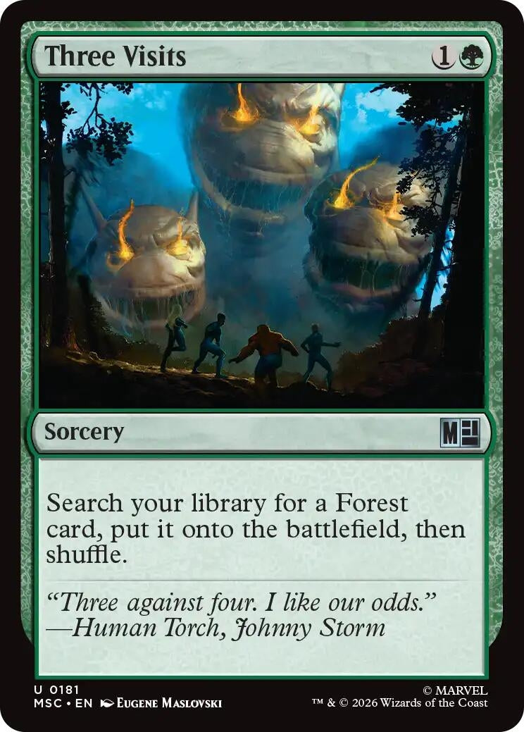 Image for Three Visits (Surge Foil) (181) (Foil) (Commander: Marvel Super Heroes) (MSC) - Magic: The Gathering