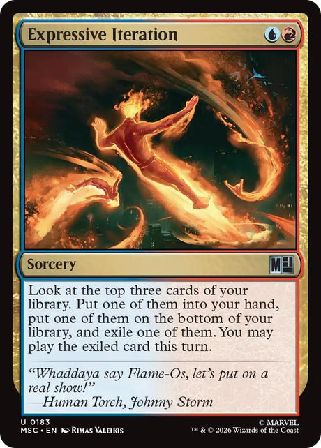 Image for Expressive Iteration (Surge Foil) (183) (Foil) (Commander: Marvel Super Heroes) (MSC) - Magic: The Gathering