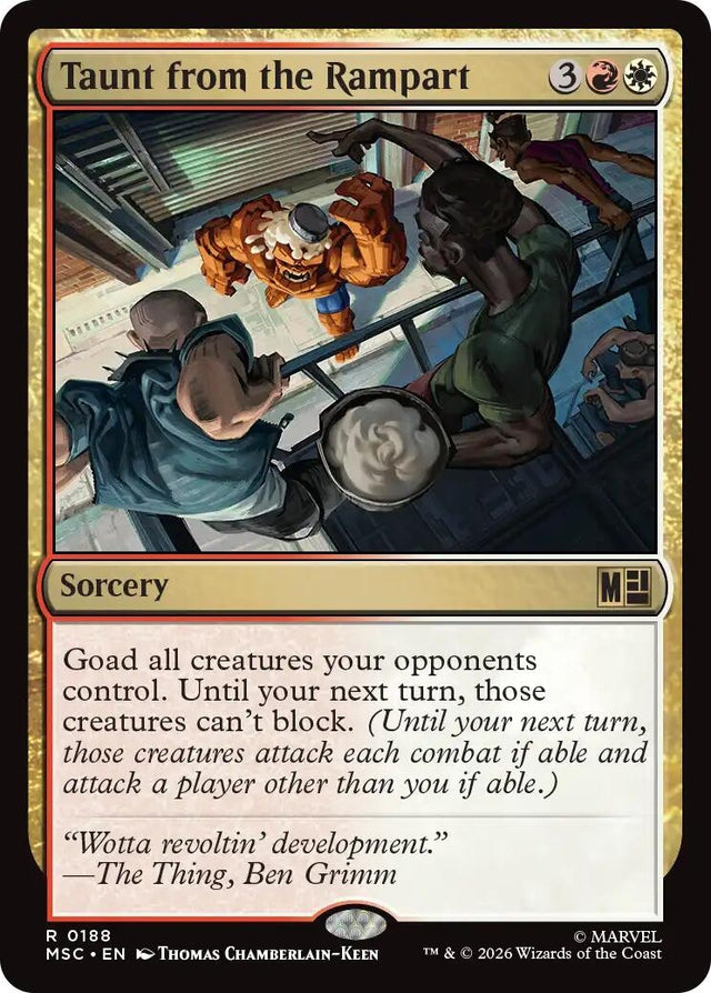 Image for Taunt from the Rampart (Surge Foil) (188) (Foil) (Commander: Marvel Super Heroes) (MSC) - Magic: The Gathering