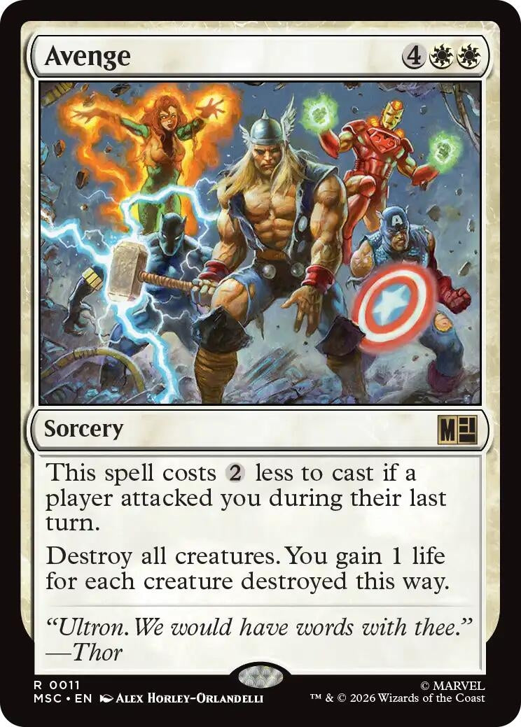 Image for Avenge (Surge Foil) (11) (Foil) (Commander: Marvel Super Heroes) (MSC) - Magic: The Gathering