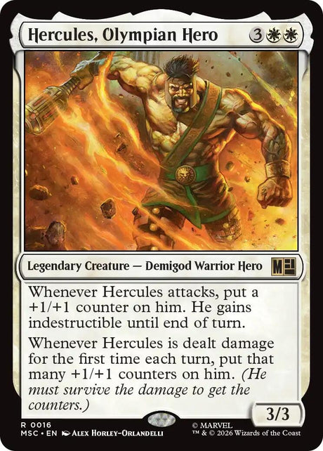 Image for Hercules, Olympian Hero (Surge Foil) (16) (Foil) (Commander: Marvel Super Heroes) (MSC) - Magic: The Gathering