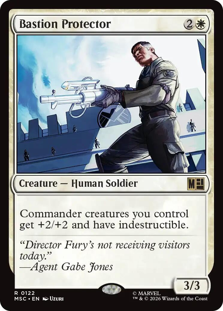 Image for Bastion Protector (Surge Foil) (122) (Foil) (Commander: Marvel Super Heroes) (MSC) - Magic: The Gathering