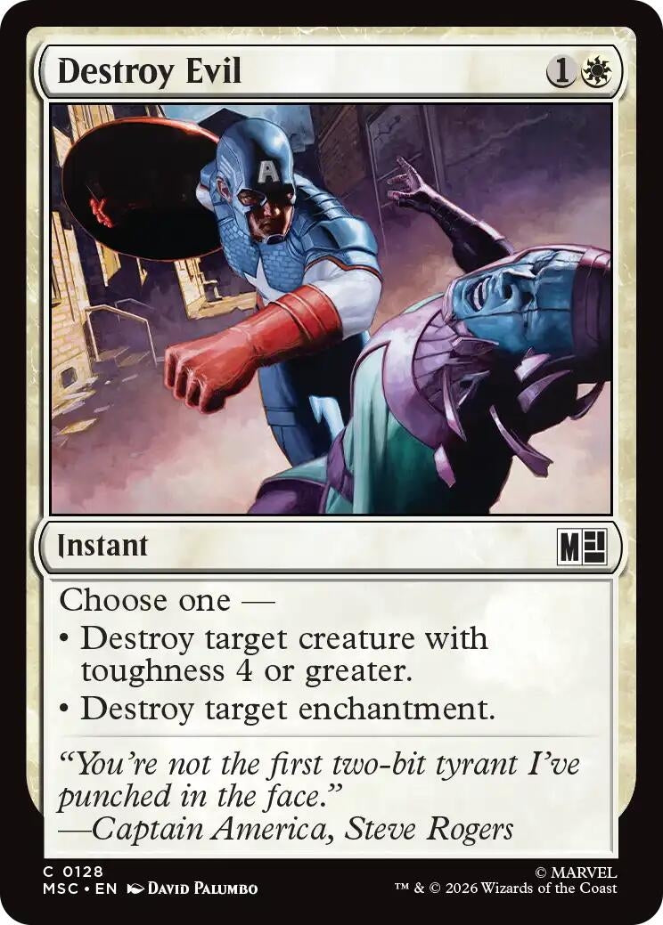 Image for Destroy Evil (Surge Foil) (128) (Foil) (Commander: Marvel Super Heroes) (MSC) - Magic: The Gathering