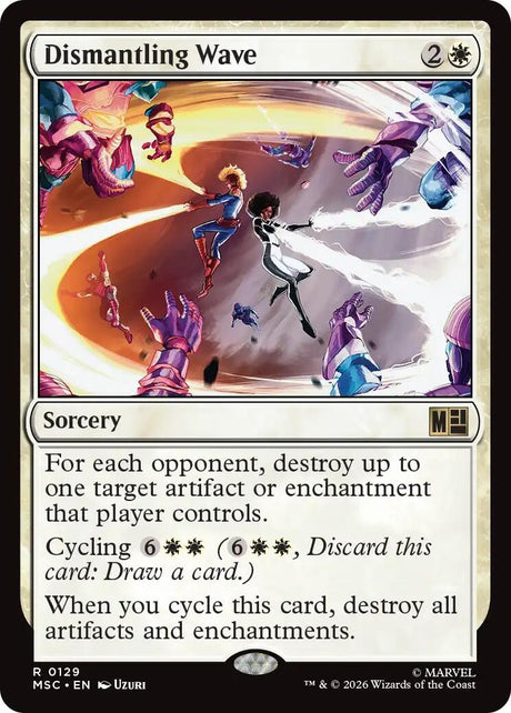 Image for Dismantling Wave (Surge Foil) (129) (Foil) (Commander: Marvel Super Heroes) (MSC) - Magic: The Gathering