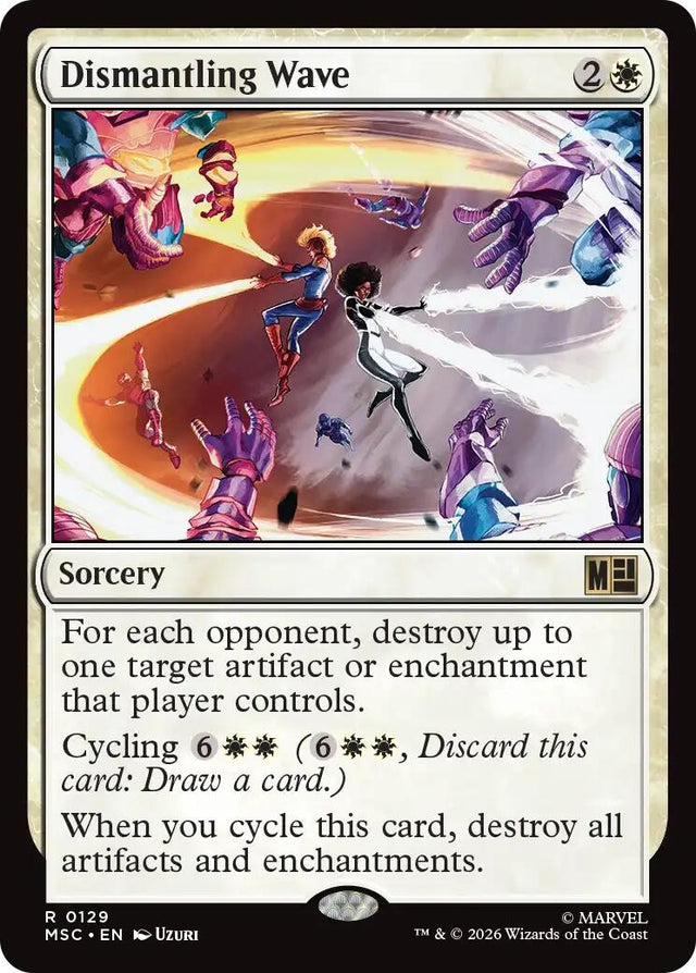 Image for Dismantling Wave (Surge Foil) (129) (Foil) (Commander: Marvel Super Heroes) (MSC) - Magic: The Gathering