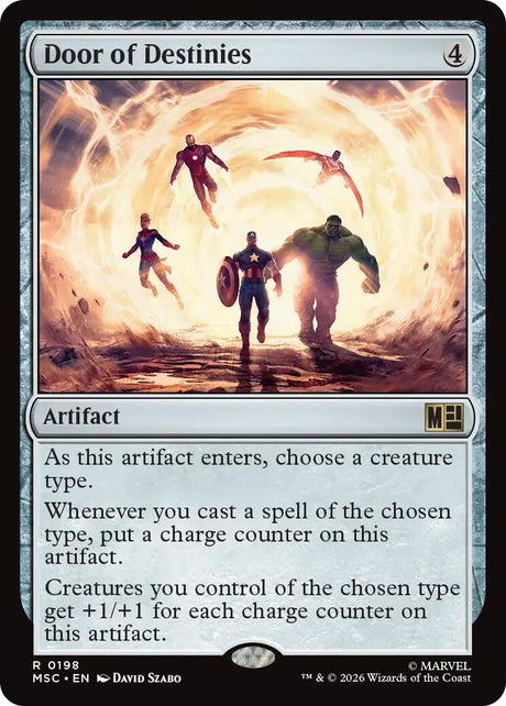 Image for Door of Destinies (Surge Foil) (198) (Foil) (Commander: Marvel Super Heroes) (MSC) - Magic: The Gathering