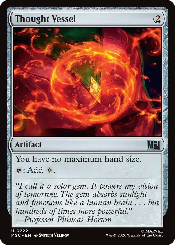 Image for Thought Vessel (Surge Foil) (222) (Foil) (Commander: Marvel Super Heroes) (MSC) - Magic: The Gathering