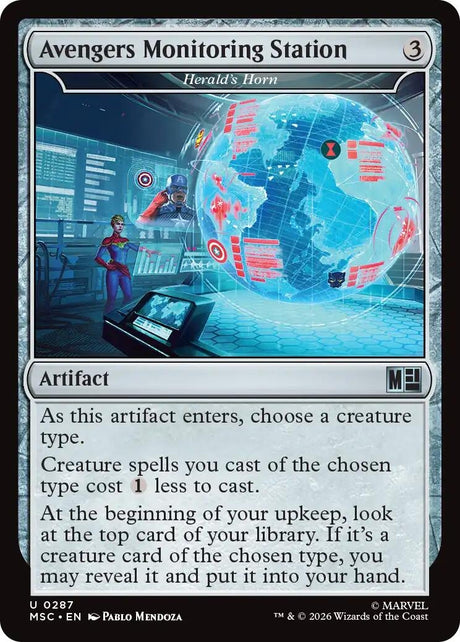 Image for Avengers Monitoring Station - Herald's Horn (Surge Foil) (287) (Foil) (Commander: Marvel Super Heroes) (MSC) - Magic: The Gathering