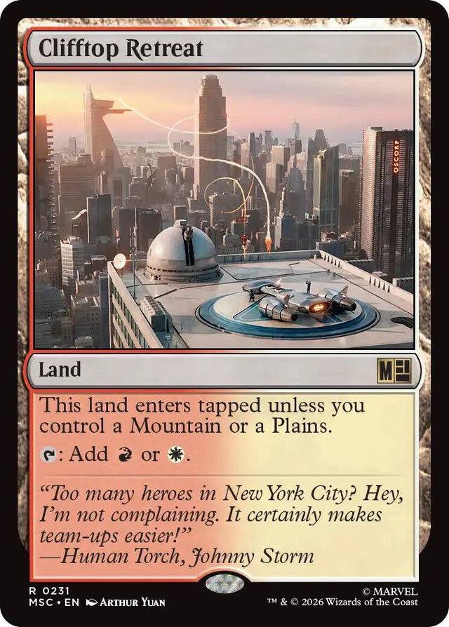 Image for Clifftop Retreat (Surge Foil) (231) (Foil) (Commander: Marvel Super Heroes) (MSC) - Magic: The Gathering