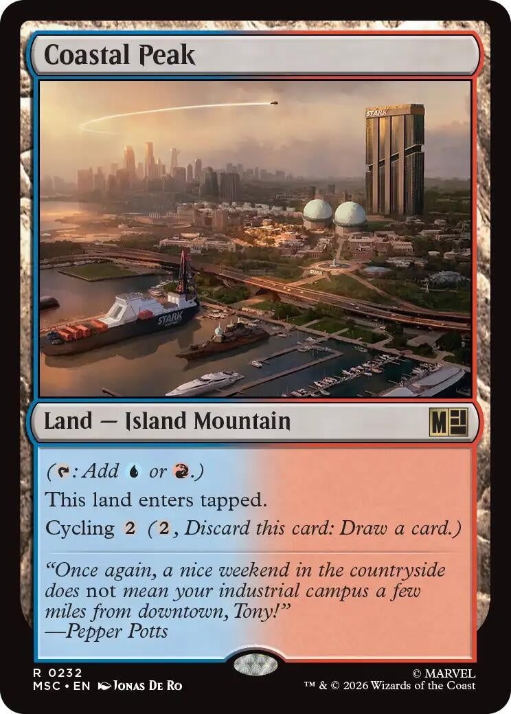 Image for Coastal Peak (Surge Foil) (232) (Foil) (Commander: Marvel Super Heroes) (MSC) - Magic: The Gathering
