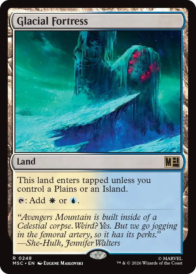 Image for Glacial Fortress (Surge Foil) (248) (Foil) (Commander: Marvel Super Heroes) (MSC) - Magic: The Gathering