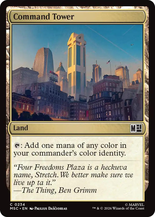 Image for Command Tower (0234) (Surge Foil) (234) (Foil) (Commander: Marvel Super Heroes) (MSC) - Magic: The Gathering