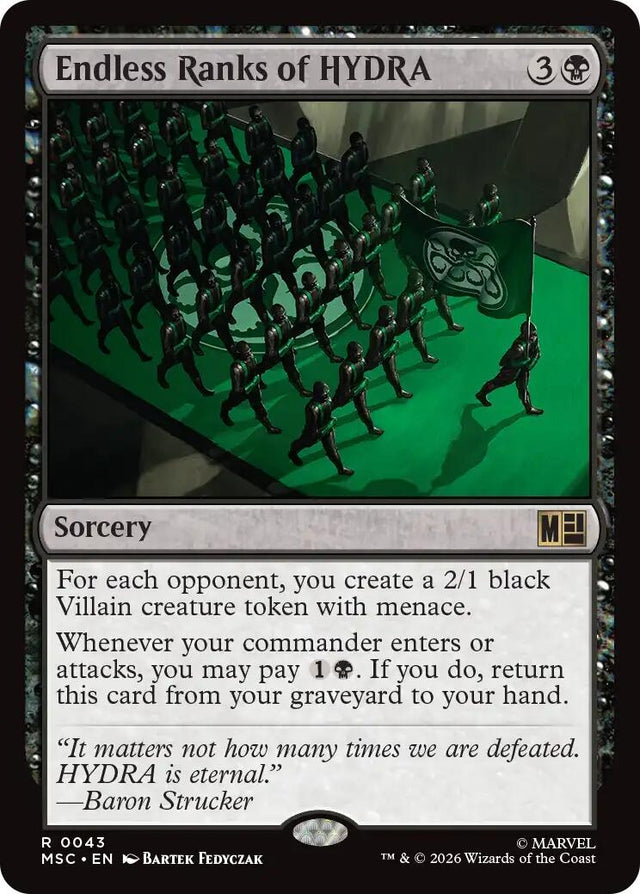Image for Endless Ranks of HYDRA (43) (Commander: Marvel Super Heroes) (MSC) - Magic: The Gathering