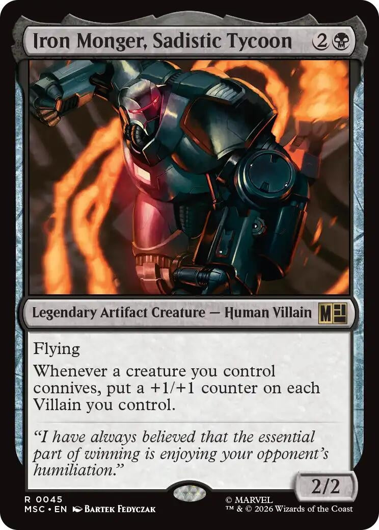 Image for Iron Monger, Sadistic Tycoon (Surge Foil) (45) (Foil) (Commander: Marvel Super Heroes) (MSC) - Magic: The Gathering
