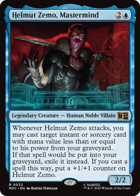 Image for Helmut Zemo, Mastermind (Surge Foil) (32) (Foil) (Commander: Marvel Super Heroes) (MSC) - Magic: The Gathering