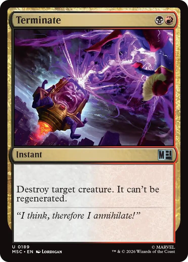 Image for Terminate (Surge Foil) (189) (Foil) (Commander: Marvel Super Heroes) (MSC) - Magic: The Gathering