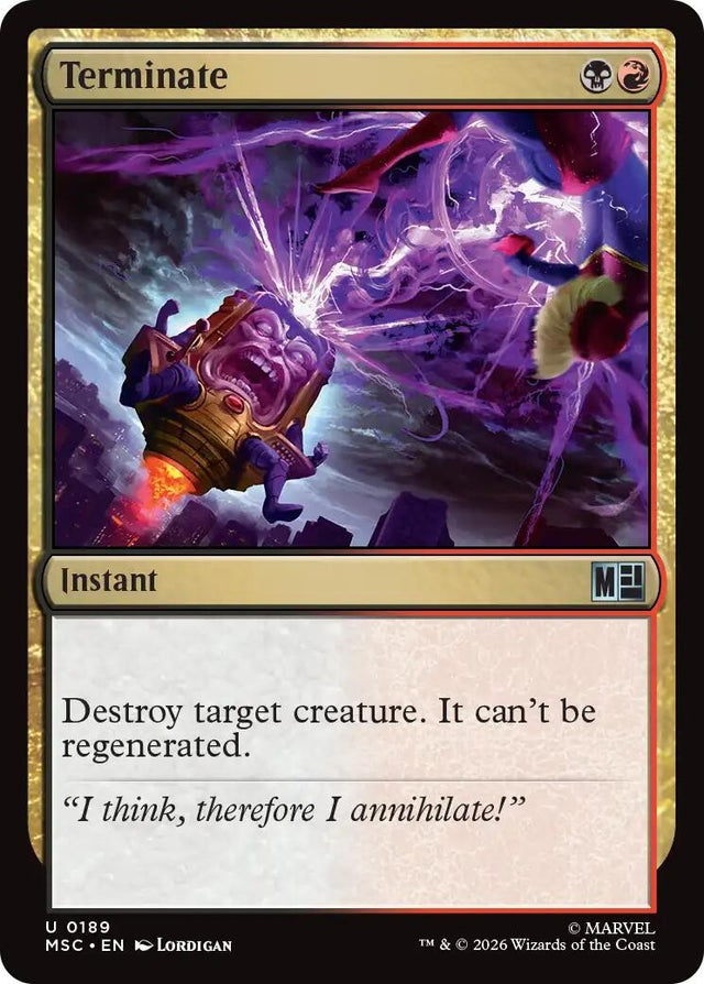 Image for Terminate (Surge Foil) (189) (Foil) (Commander: Marvel Super Heroes) (MSC) - Magic: The Gathering
