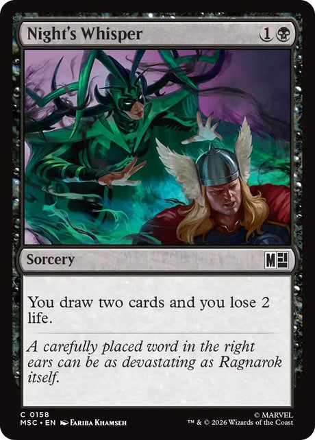 Image for Night's Whisper (Surge Foil) (158) (Foil) (Commander: Marvel Super Heroes) (MSC) - Magic: The Gathering