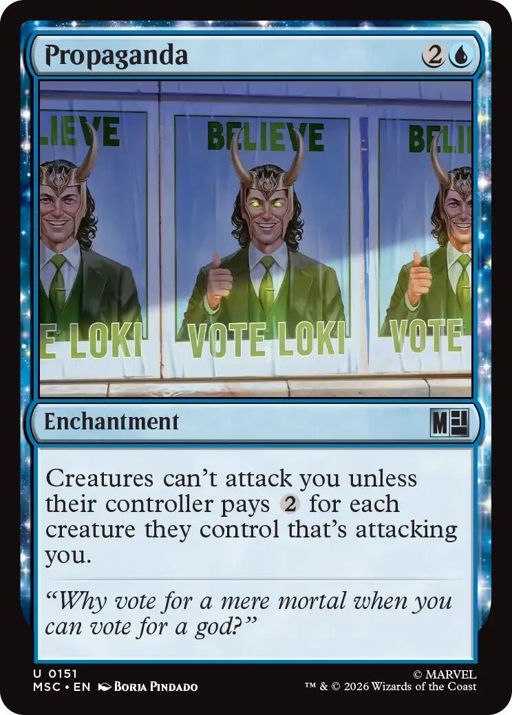 Image for Propaganda (Surge Foil) (151) (Foil) (Commander: Marvel Super Heroes) (MSC) - Magic: The Gathering