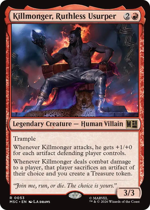 Image for Killmonger, Ruthless Usurper (Surge Foil) (53) (Foil) (Commander: Marvel Super Heroes) (MSC) - Magic: The Gathering
