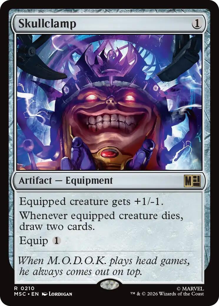 Image for Skullclamp (Surge Foil) (210) (Foil) (Commander: Marvel Super Heroes) (MSC) - Magic: The Gathering