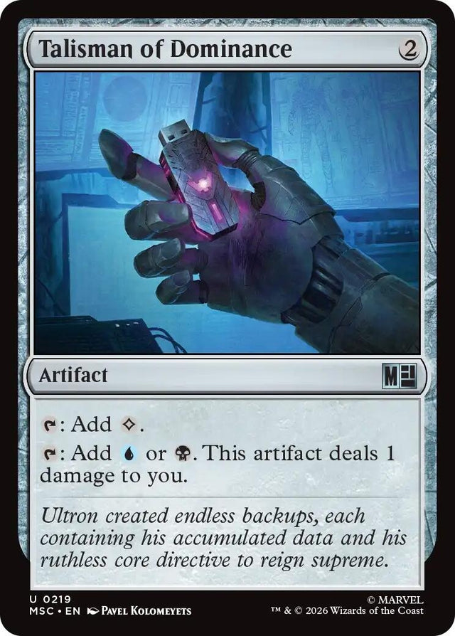 Image for Talisman of Dominance (Surge Foil) (219) (Foil) (Commander: Marvel Super Heroes) (MSC) - Magic: The Gathering