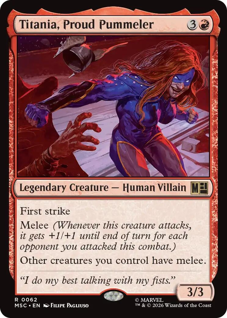 Image for Titania, Proud Pummeler (Surge Foil) (62) (Foil) (Commander: Marvel Super Heroes) (MSC) - Magic: The Gathering