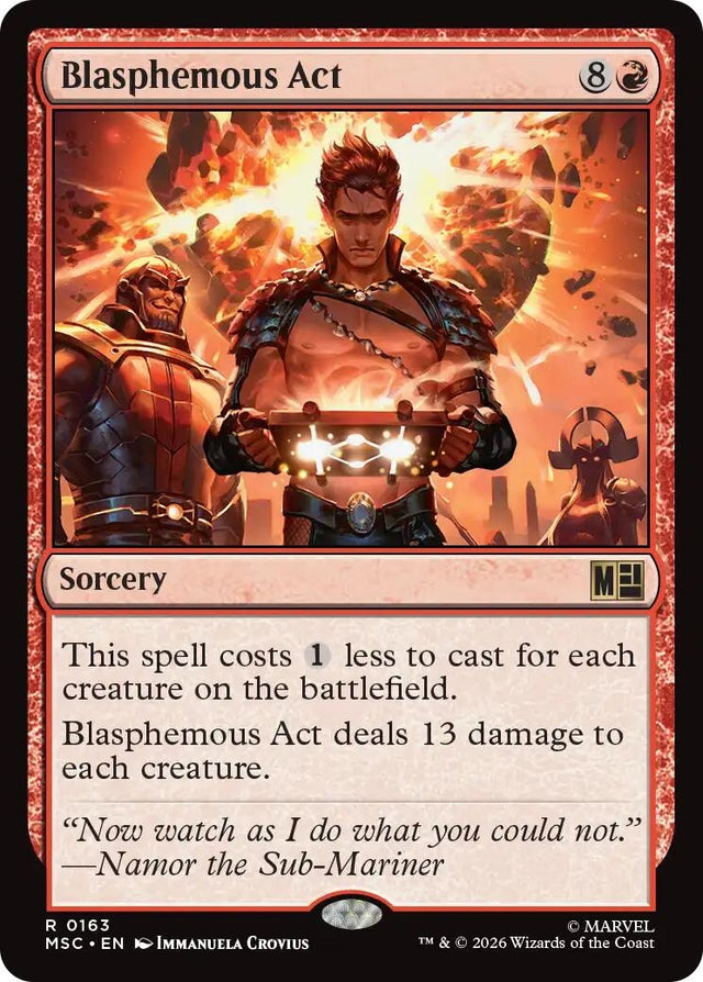Image for Blasphemous Act (Surge Foil) (163) (Foil) (Commander: Marvel Super Heroes) (MSC) - Magic: The Gathering