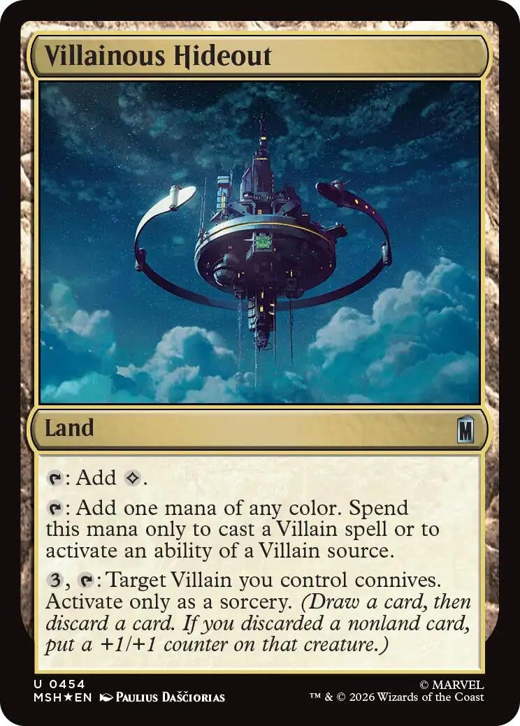 Image for Villainous Hideout (Surge Foil) (454) (Foil) (Marvel Super Heroes) (MSH) - Magic: The Gathering