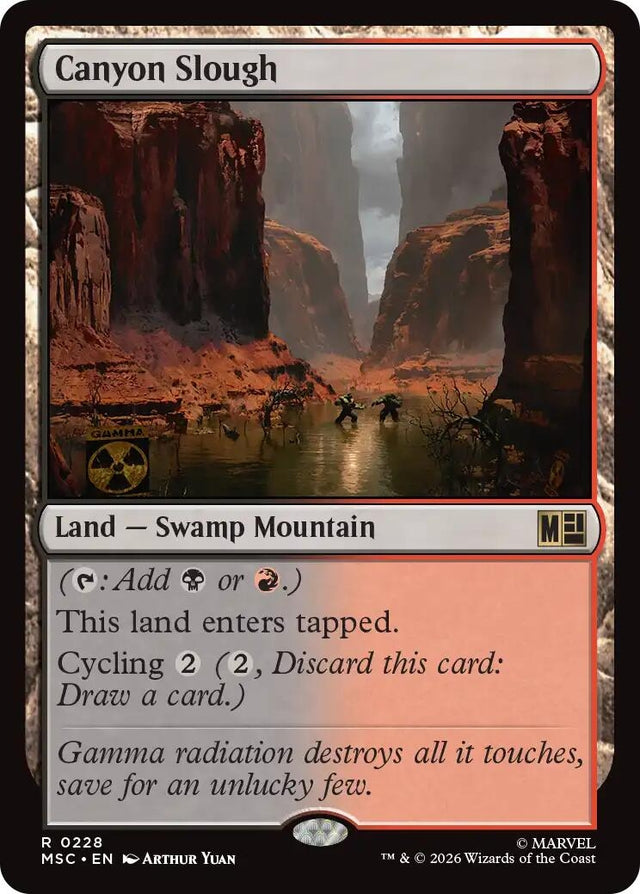 Image for Canyon Slough (Surge Foil) (228) (Foil) (Commander: Marvel Super Heroes) (MSC) - Magic: The Gathering