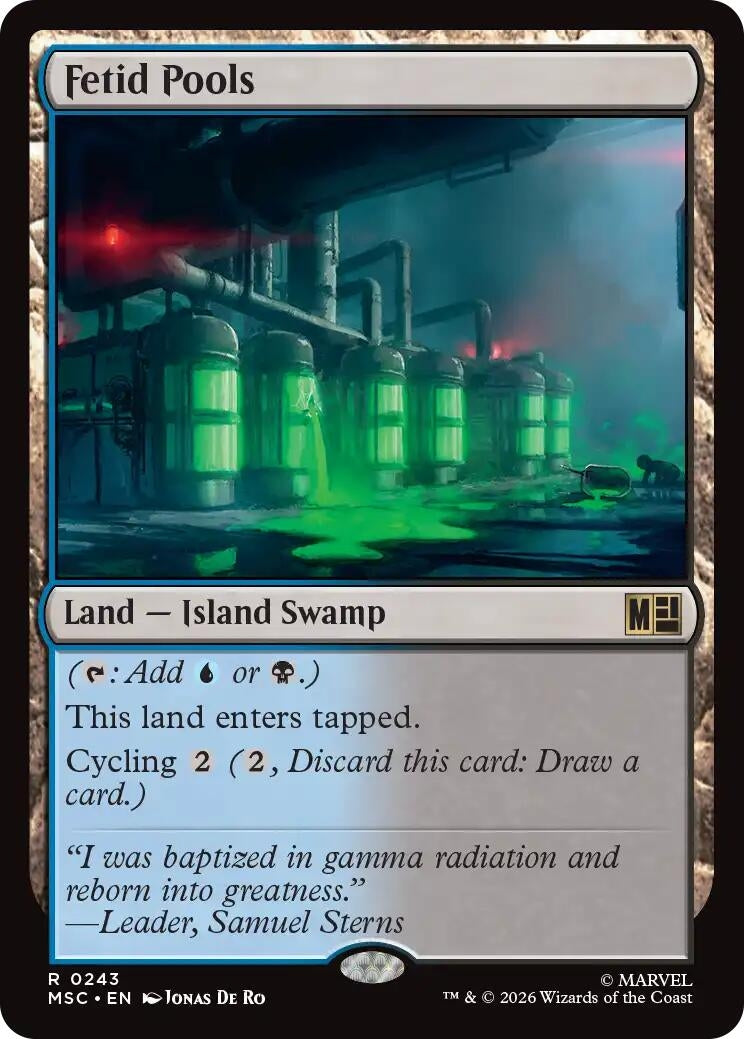 Image for Fetid Pools (Surge Foil) (243) (Foil) (Commander: Marvel Super Heroes) (MSC) - Magic: The Gathering