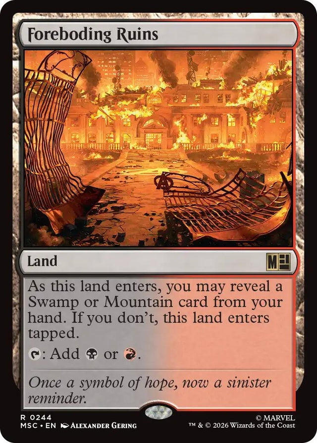 Image for Foreboding Ruins (Surge Foil) (244) (Foil) (Commander: Marvel Super Heroes) (MSC) - Magic: The Gathering