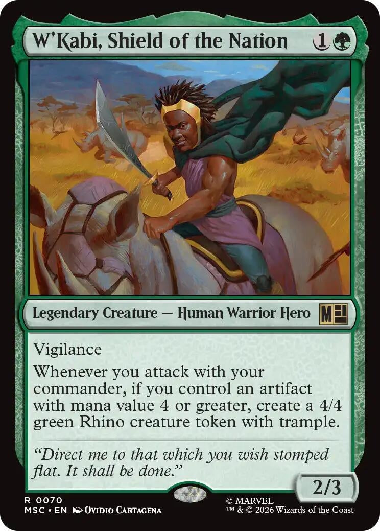 Image for W'Kabi, Shield of the Nation (Surge Foil) (70) (Foil) (Commander: Marvel Super Heroes) (MSC) - Magic: The Gathering
